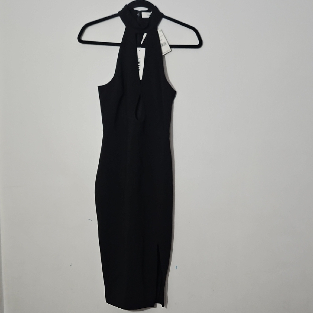 Likely Black Halter Sheath Midi Dress
